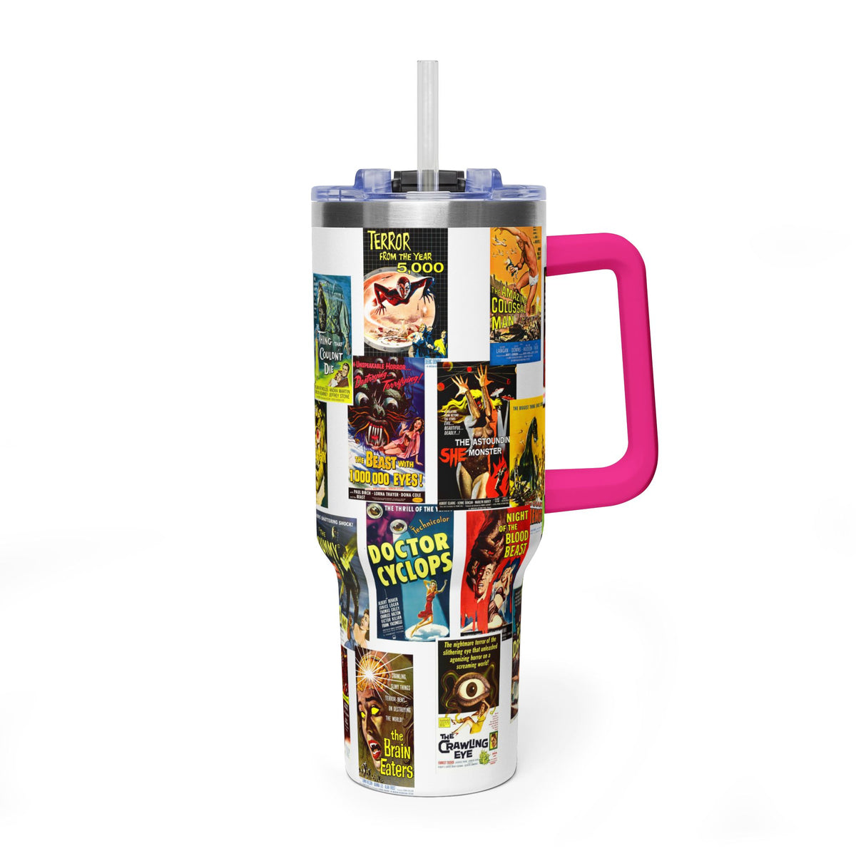 40oz B-Movies Retro Horror Poster Vacuum Tumbler
