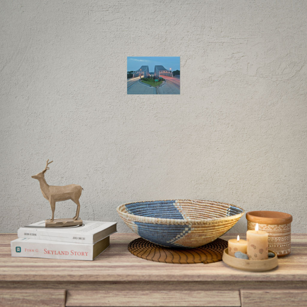 Twilight Bridge Rolled Poster — Long-Exposure Cityscape Wall Art