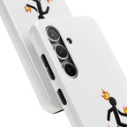 Tough Phone Case — Funny "I Tried It at Home" Stunt Stick Figure Design