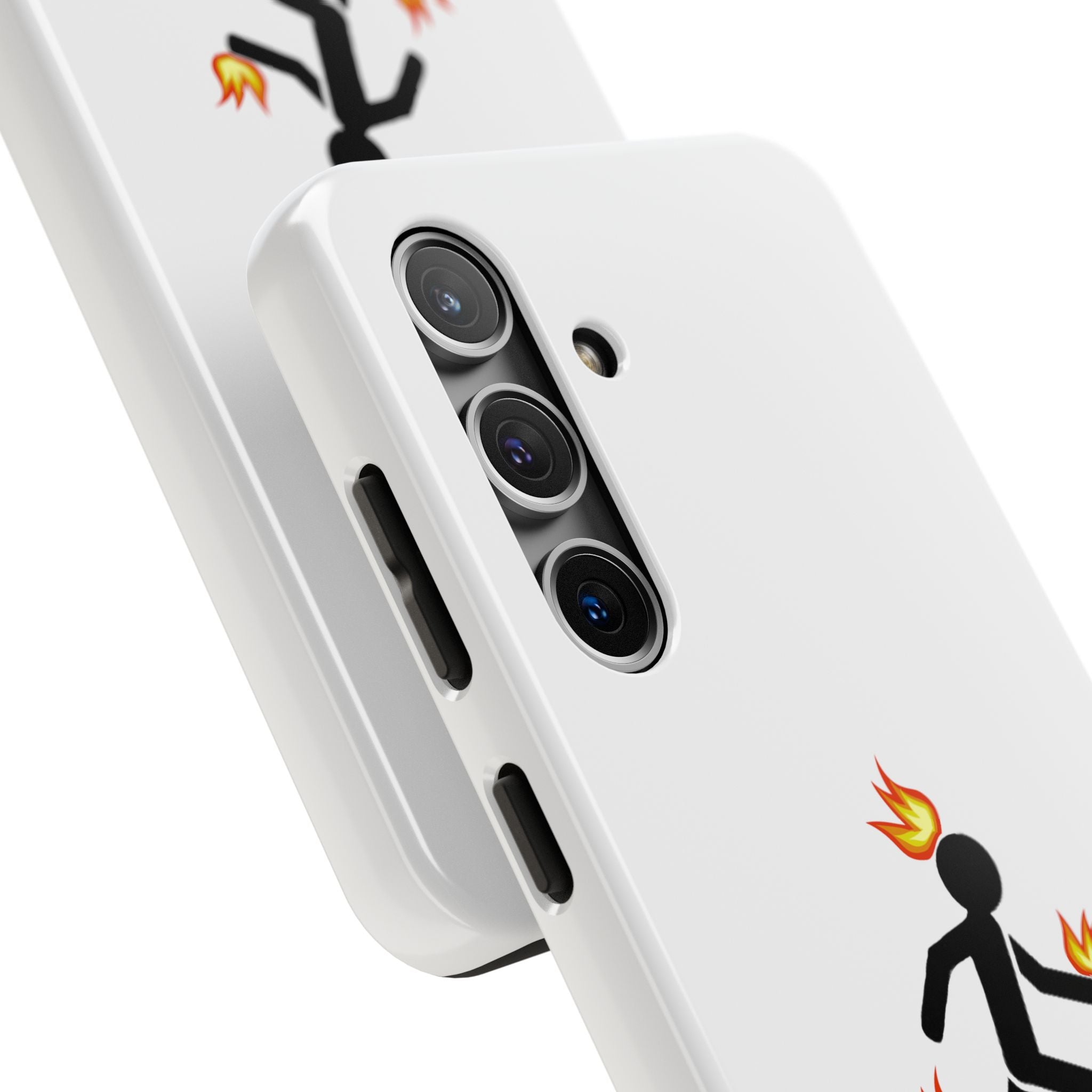 Tough Phone Case — Funny "I Tried It at Home" Stunt Stick Figure Design