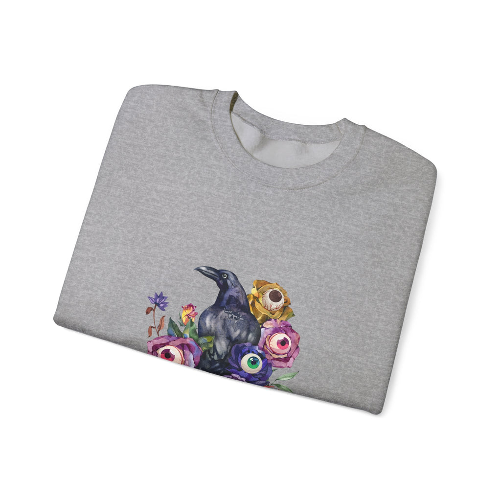 Surreal Raven & Wildflowers Crewneck Sweatshirt