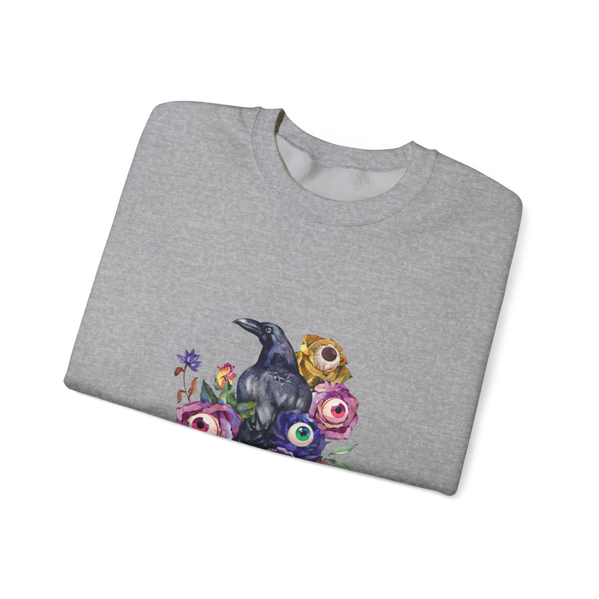 Surreal Raven & Wildflowers Crewneck Sweatshirt