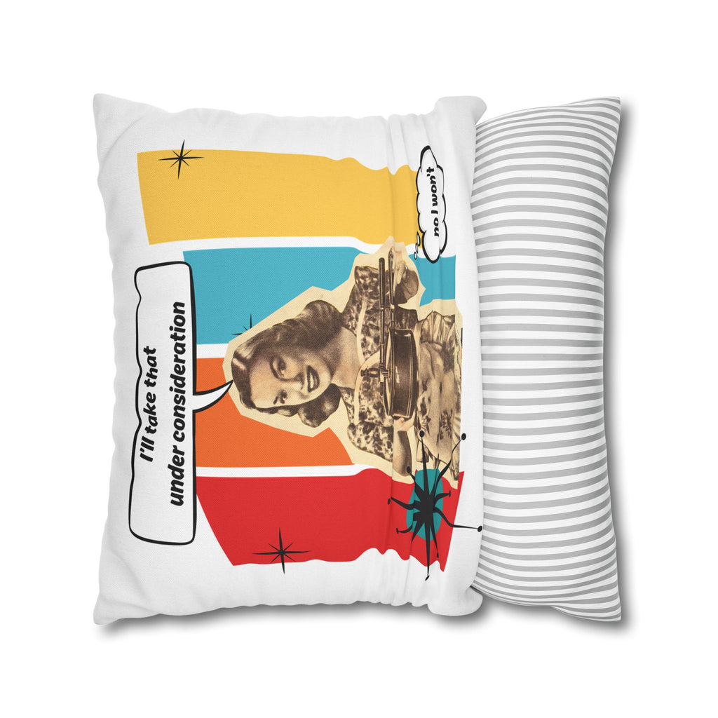 Retro Pop Art Pillow – “I’ll Take That Under Consideration” Throw Pillow