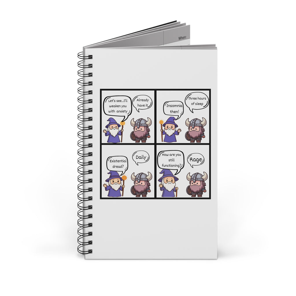 Cute Comic Spiral Journal – D&D Themed Notebook