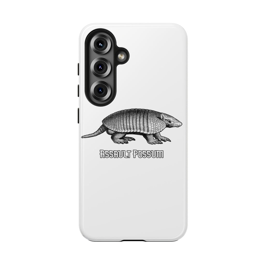 Tough Phone Case — "Assault Possum" Armadillo Graphic, Rugged Protective Phone Cover