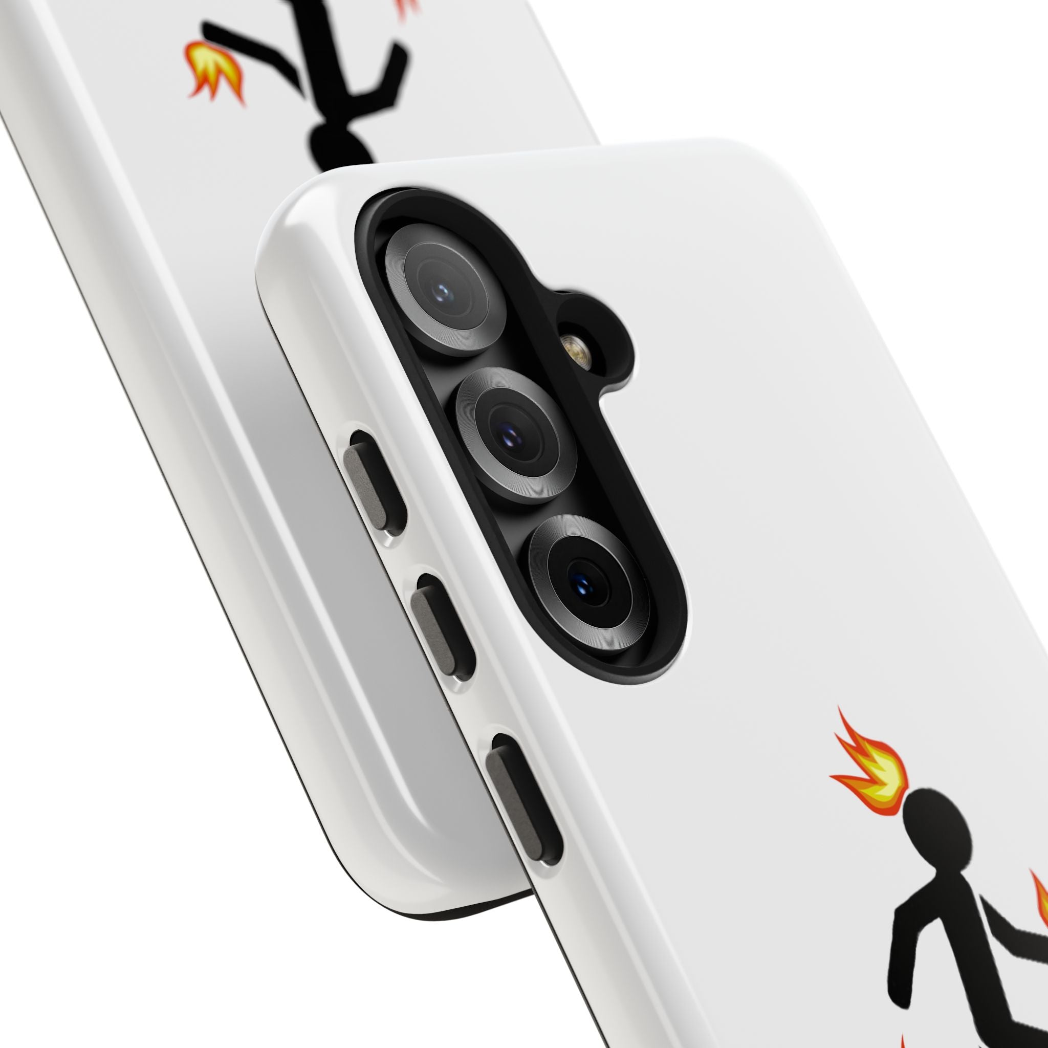 Tough Phone Case — Funny "I Tried It at Home" Stunt Stick Figure Design