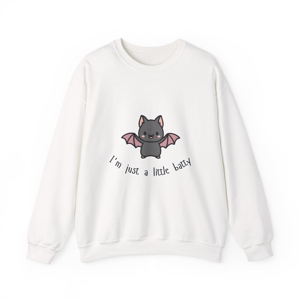 Bat Cute Sweatshirt — "I'm Just a Little Batty" Graphic Crewneck