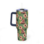40oz Floral Squonk Tumbler — Insulated Vacuum Travel Mug