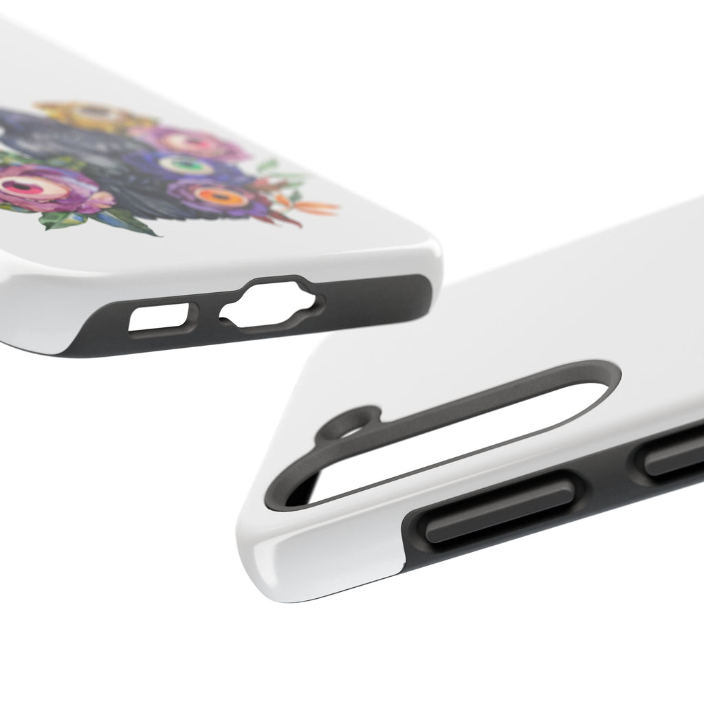 'Surreal' Tough Phone Case — Protective Phone Cover with Raven and Bouquet Design