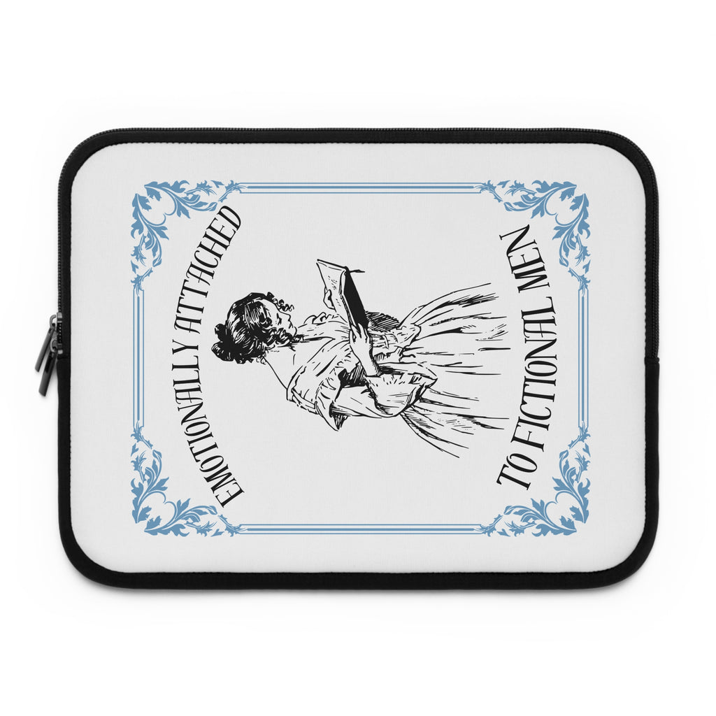 Emotionally Attiched to Fiction Laptop Sleeve – Vintage Reader Design