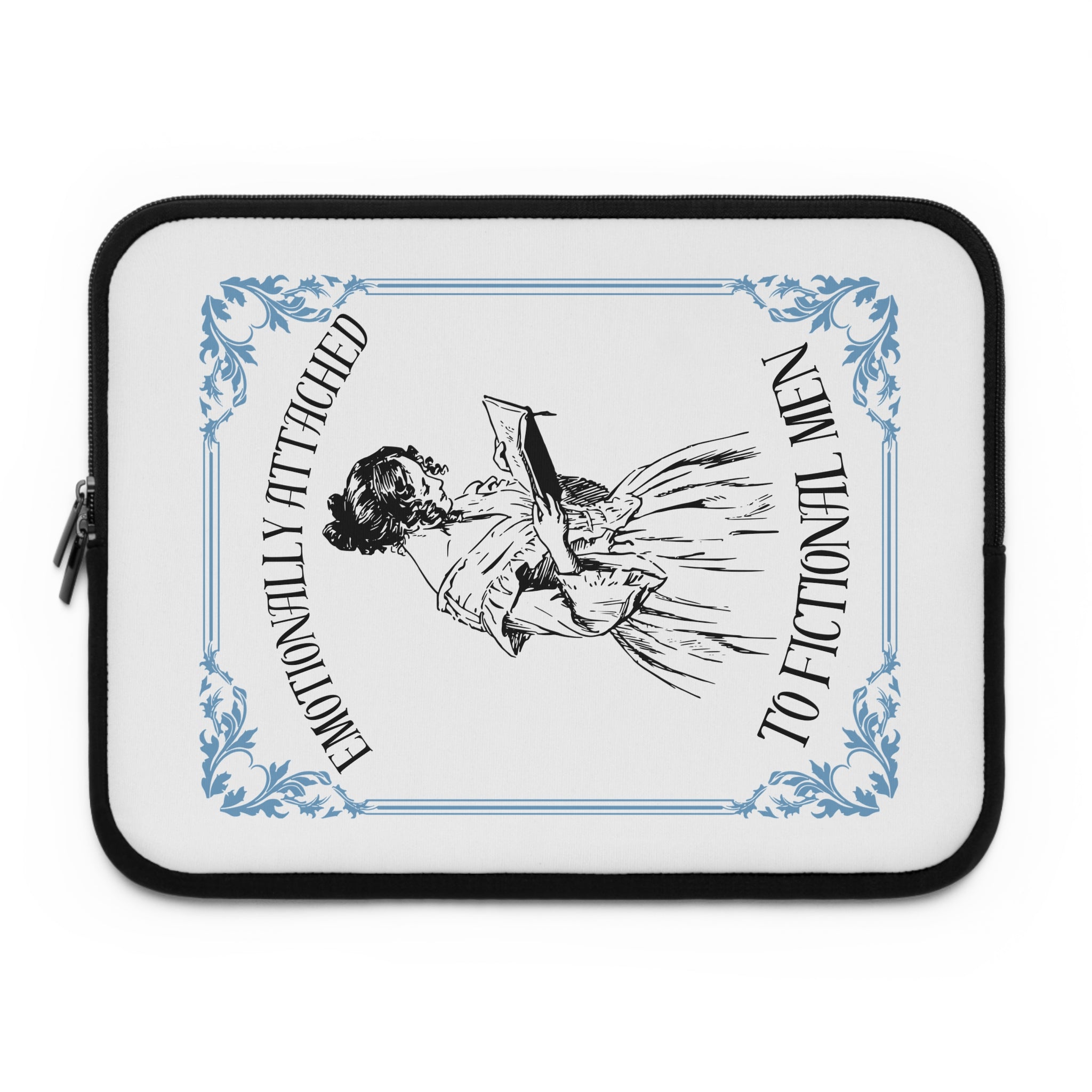 Emotionally Attiched to Fiction Laptop Sleeve – Vintage Reader Design