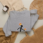 Crewneck Sweatshirt — I Tried It At Home (Funny Stick Figure on Fire Graphic)