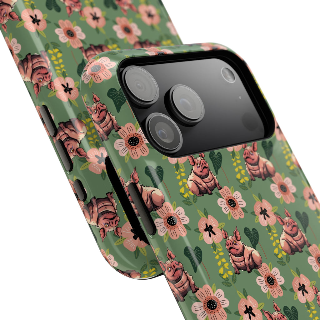 Floral Squonk Pattern Impact Phone Case — Protective iPhone Cover with Pink Flowers