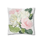 Peony Floral Garden Pillowcase — Pink & White Decorative Throw Pillowcase