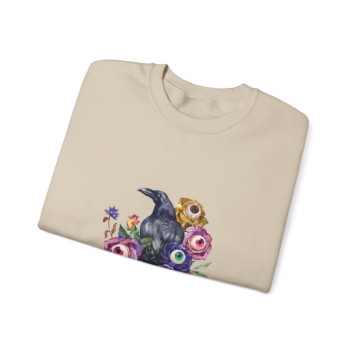Surreal Raven & Wildflowers Crewneck Sweatshirt