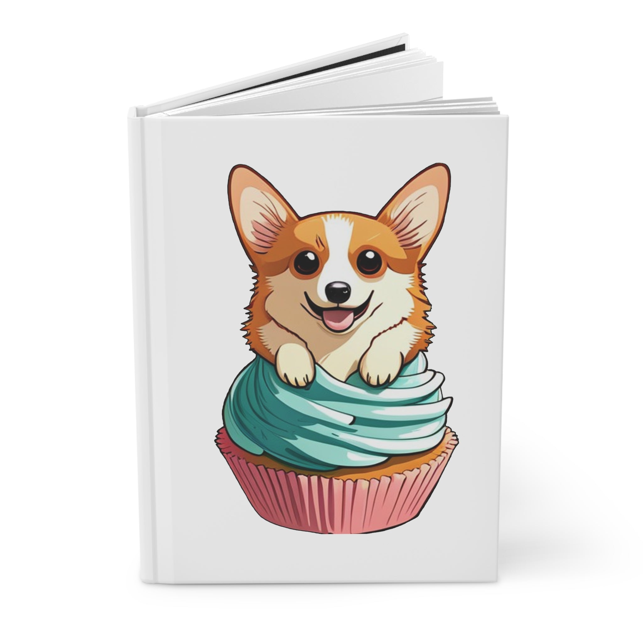Corgi Cupcake Hardcover Journal — Cute Dog Notebook for Notes & Gifts