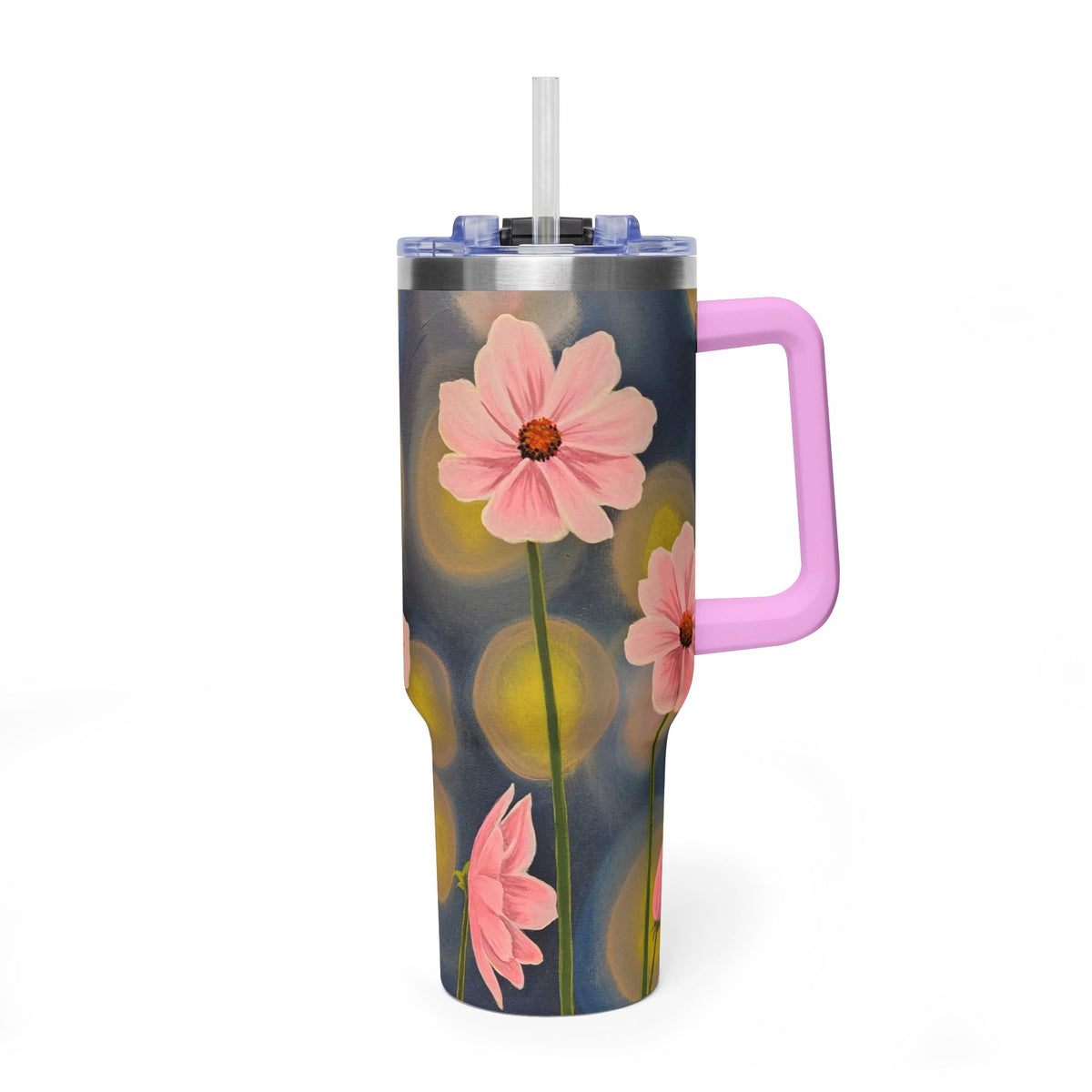 40oz Backlit Flowers Vacuum Tumbler