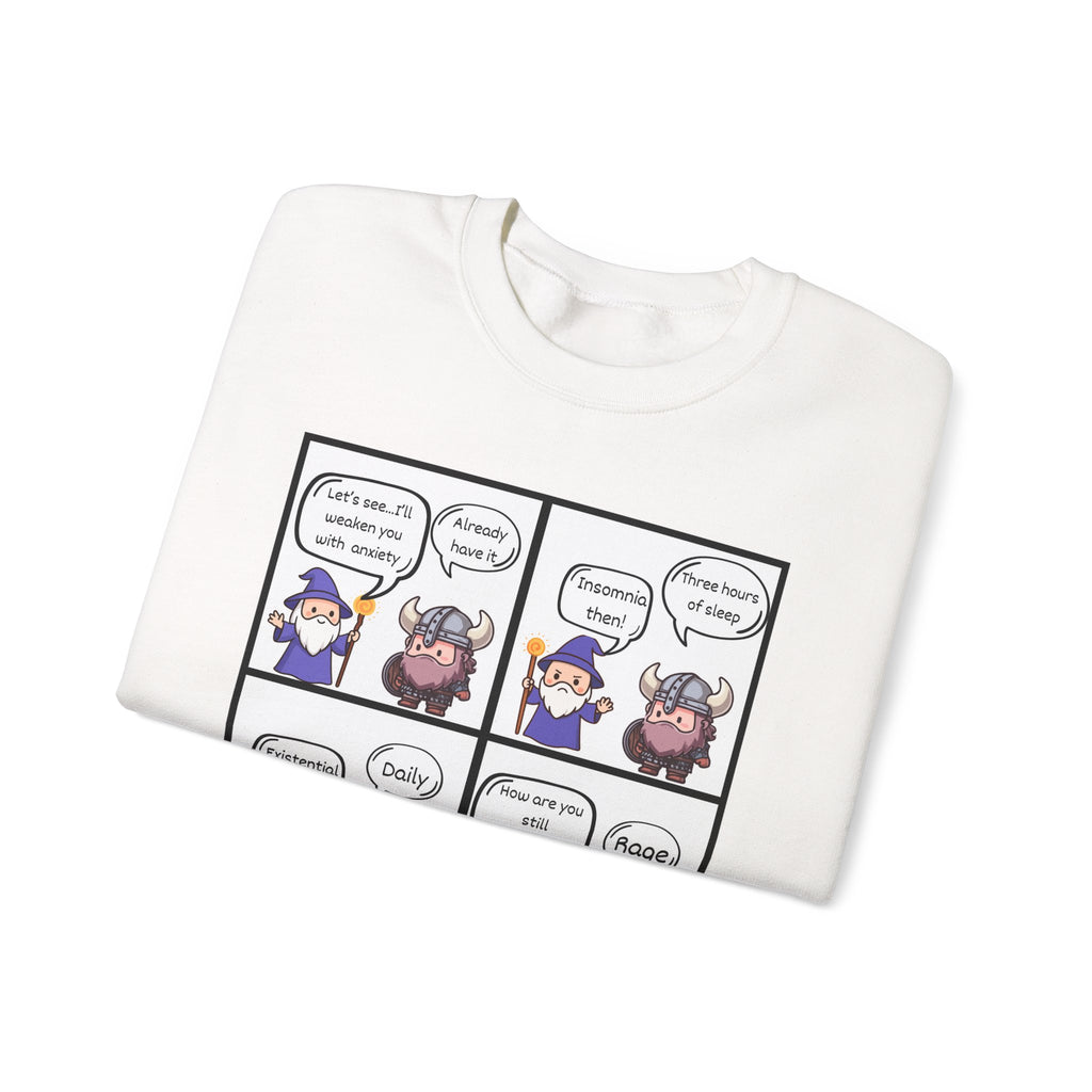Comic D&D Sweatshirt — Cute Panel Cartoon Crewneck