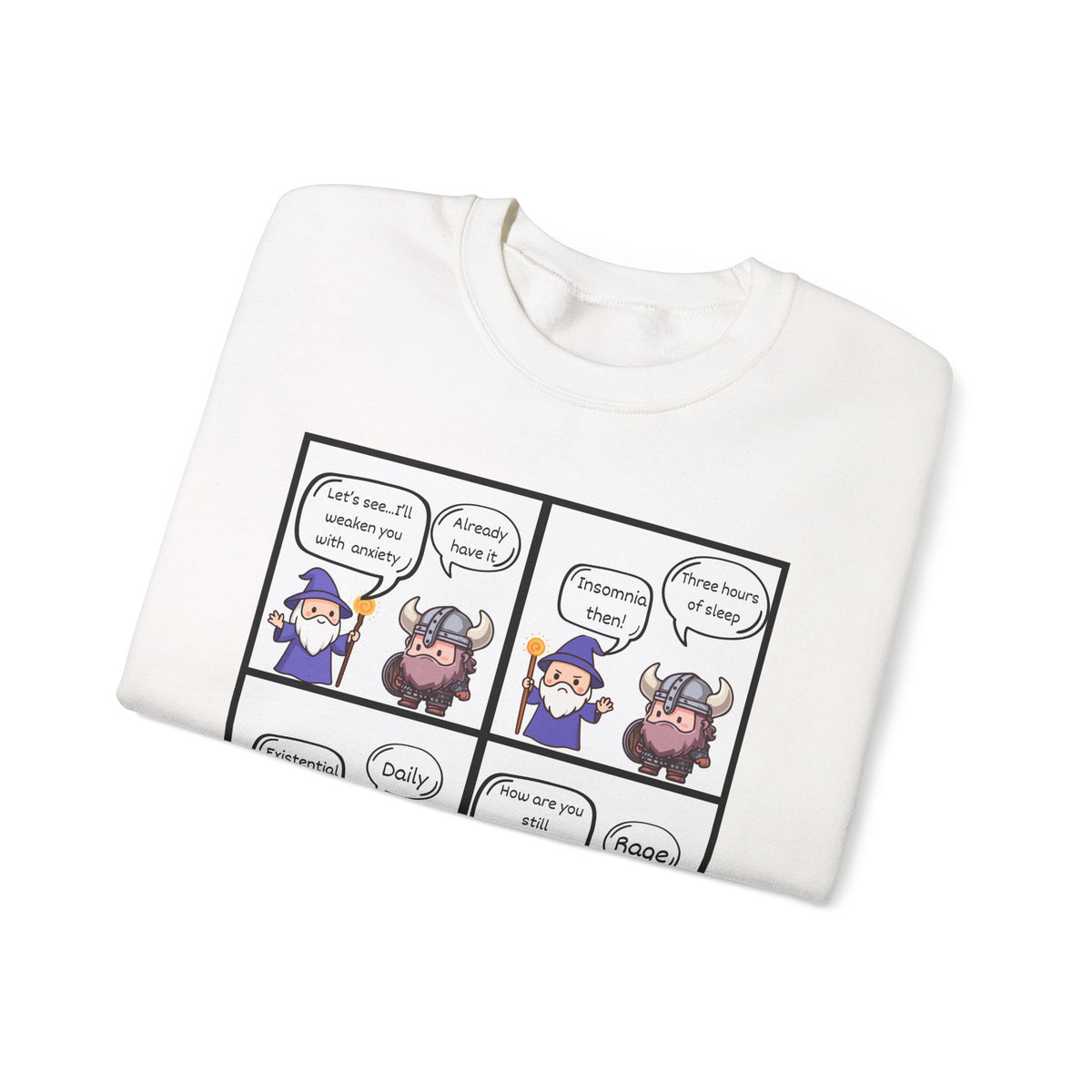 Comic D&D Sweatshirt — Cute Panel Cartoon Crewneck