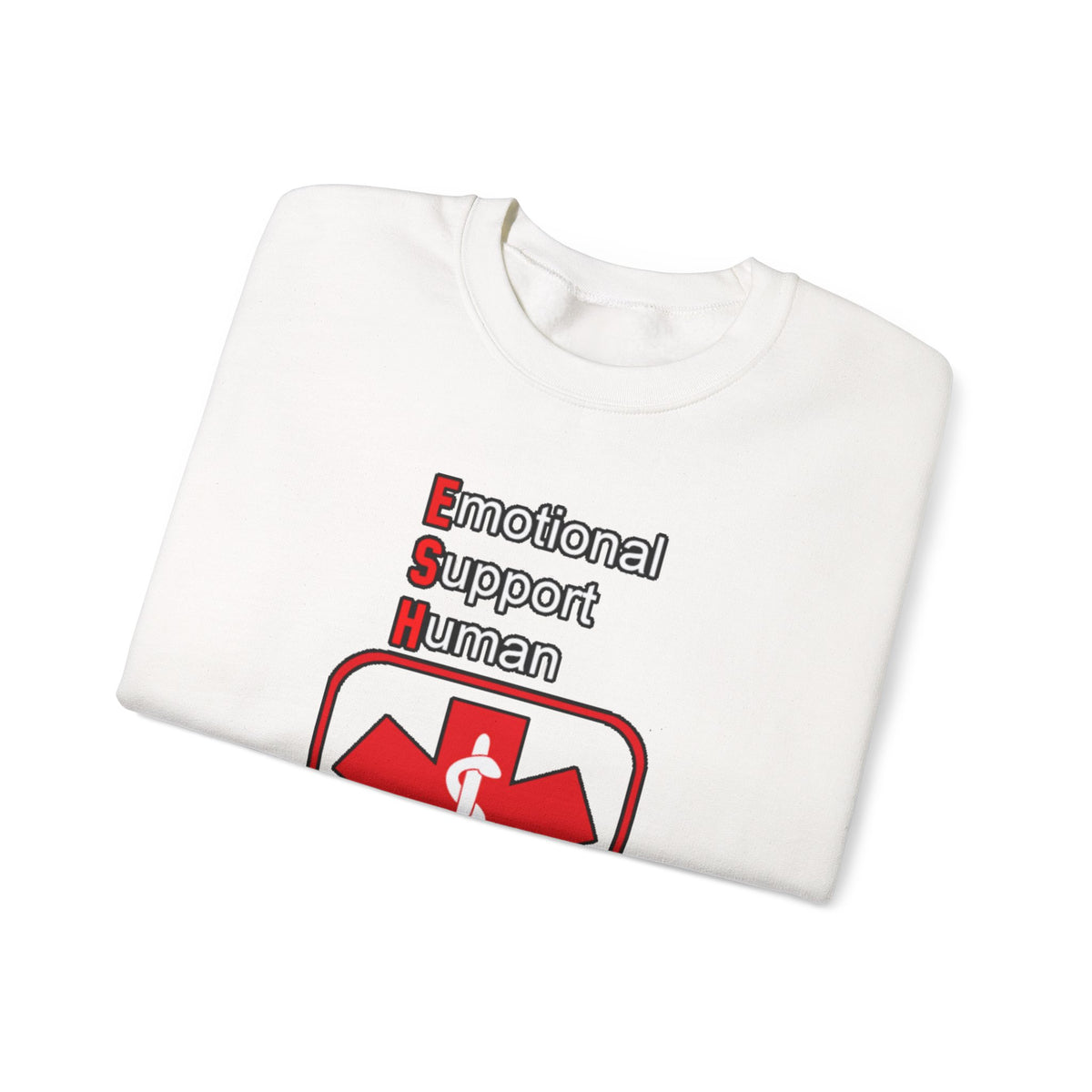 Emotional Support Human Sweatshirt – Medical Symbol “Do Not Touch” Crewneck
