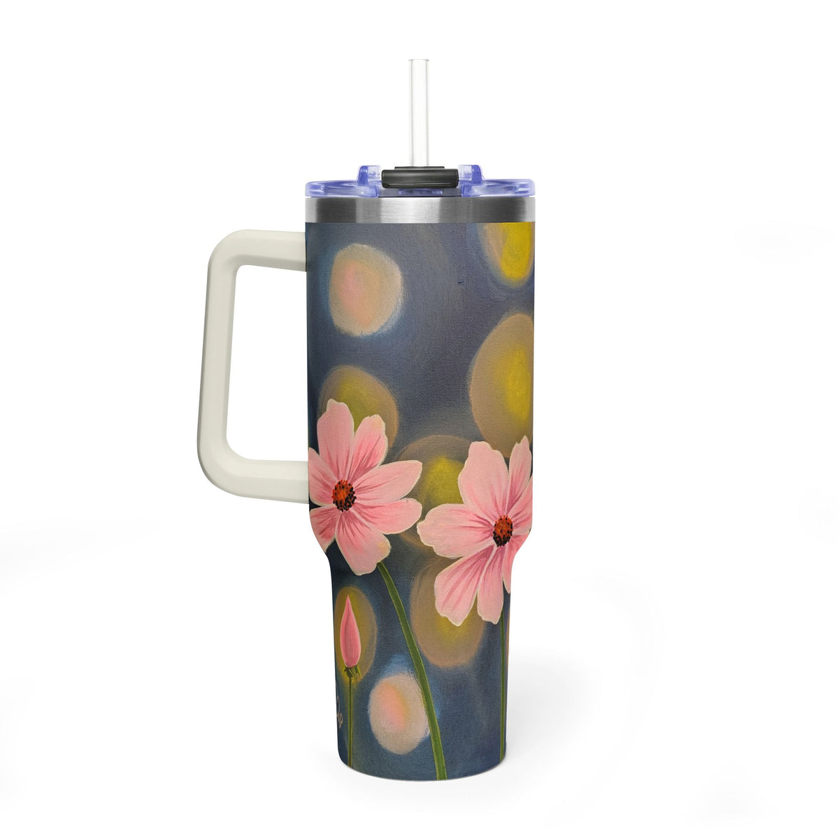 40oz Backlit Flowers Vacuum Tumbler