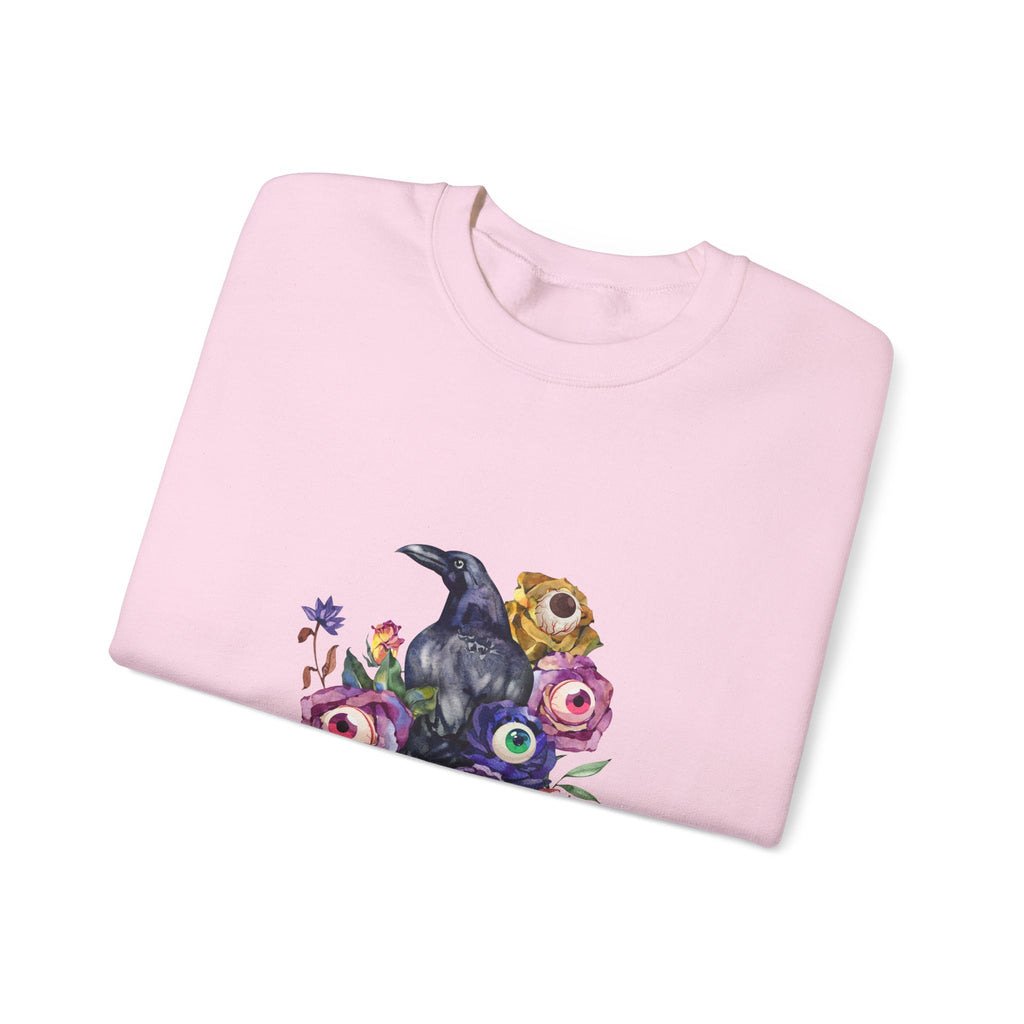 Surreal Raven & Wildflowers Crewneck Sweatshirt