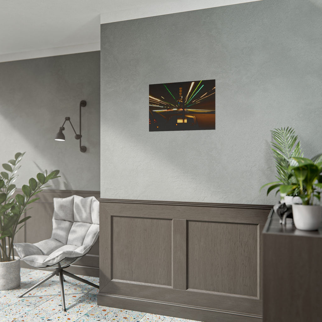 Night Drive Light Trails Poster - Rolled Wall Art