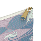 Nessie Waves Pattern Accessory Pouch — Pastel Ocean Waves Makeup Bag
