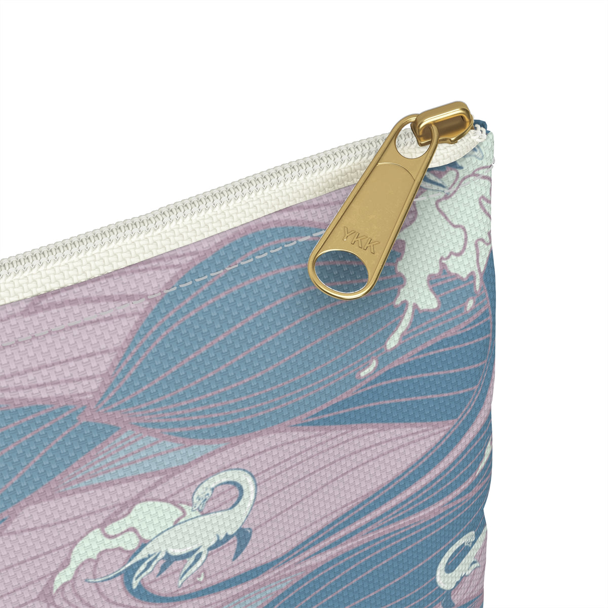 Nessie Waves Pattern Accessory Pouch — Pastel Ocean Waves Makeup Bag
