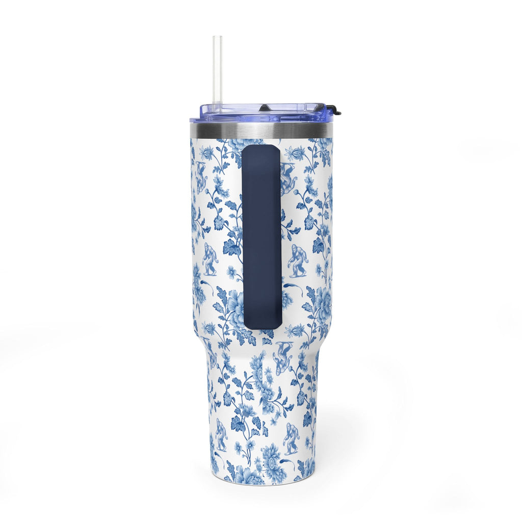40oz Bigfoot Floral Vacuum Tumbler – Insulated Travel Mug with Straw