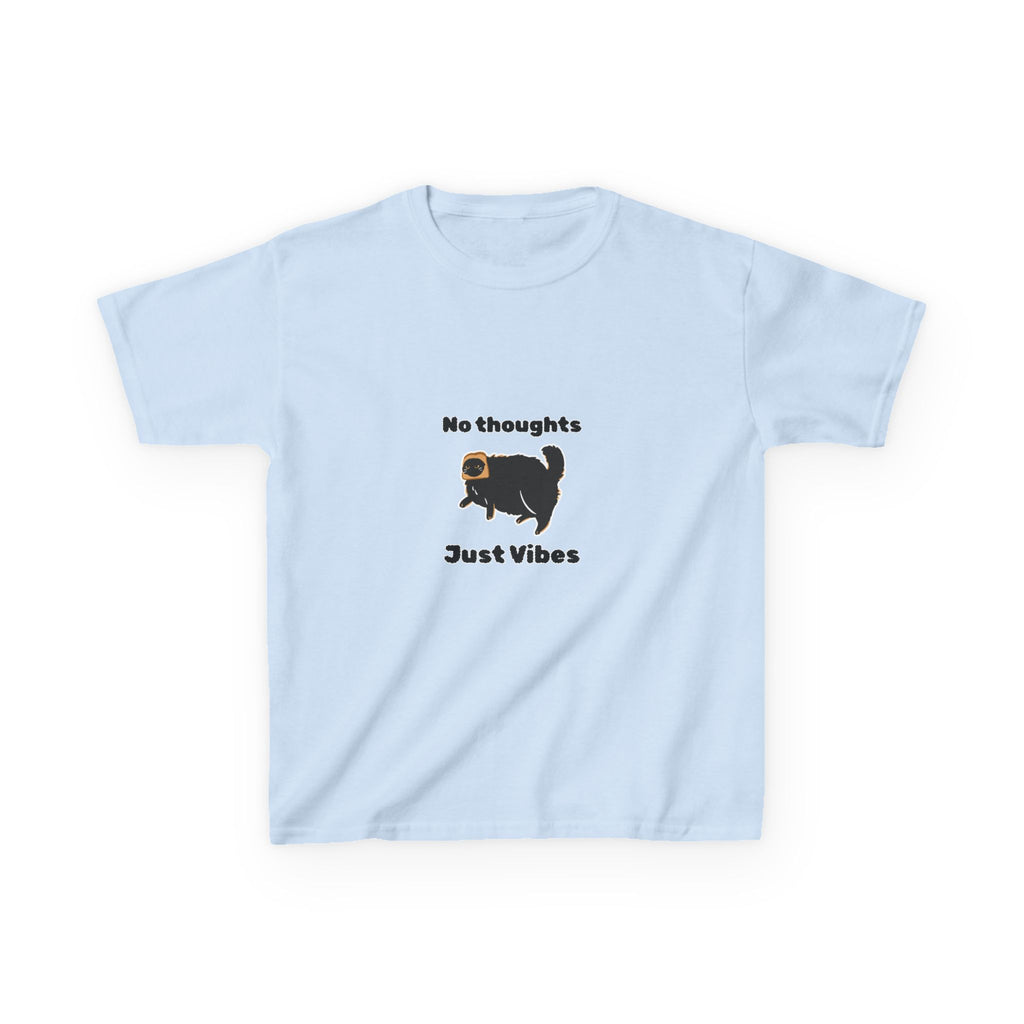 Youth 'No Thoughts Just Vibes' Cat Graphic Shirt
