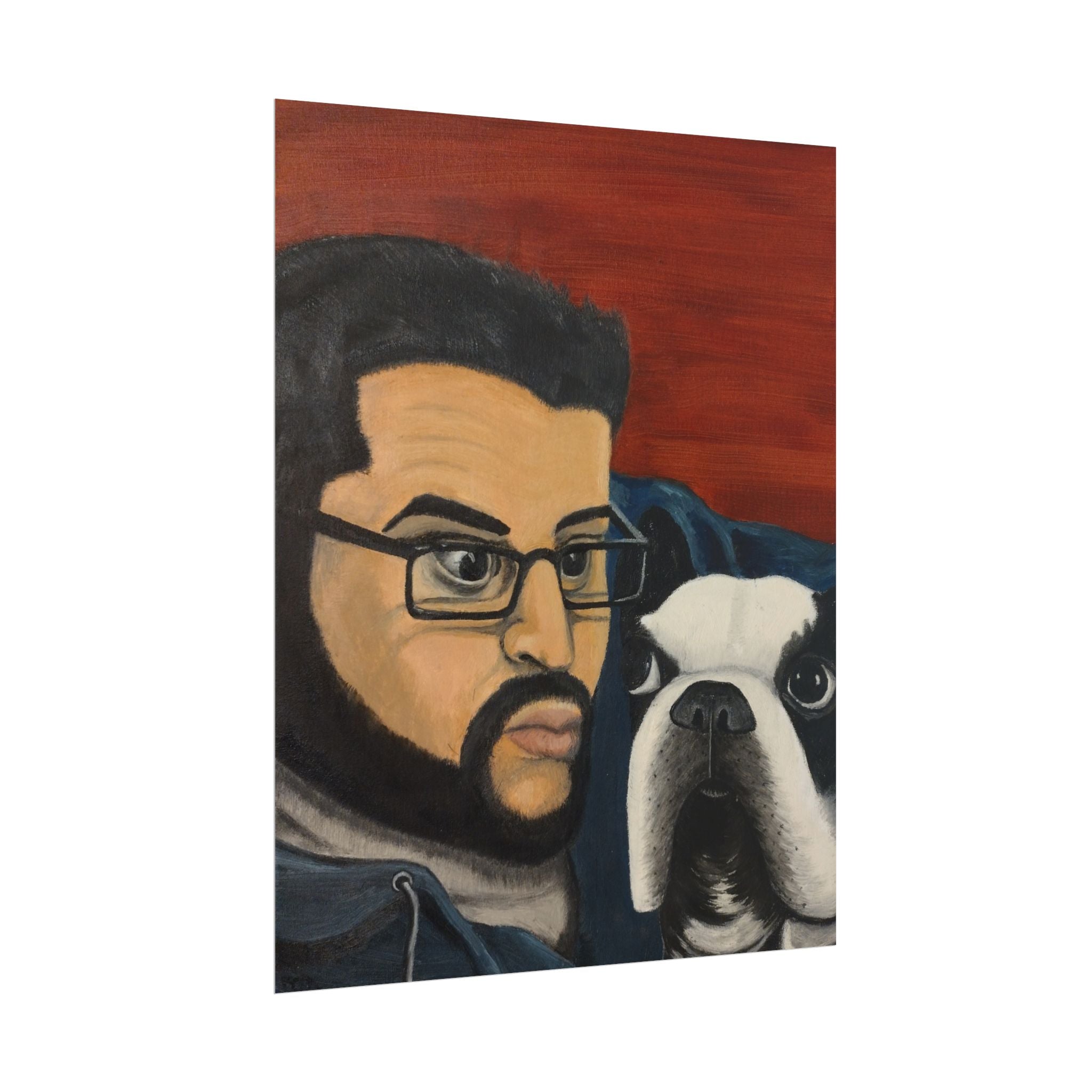 Rolled Poster — Boy and His Dog Portrait Art Print
