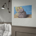 Cat with Sunflowers Poster — Rolled Art Print