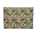 Floral Squonk Accessory Pouch — Cute Cryptid Makeup & Travel Zipper Bag