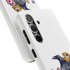 'Surreal' Tough Phone Case — Protective Phone Cover with Raven and Bouquet Design