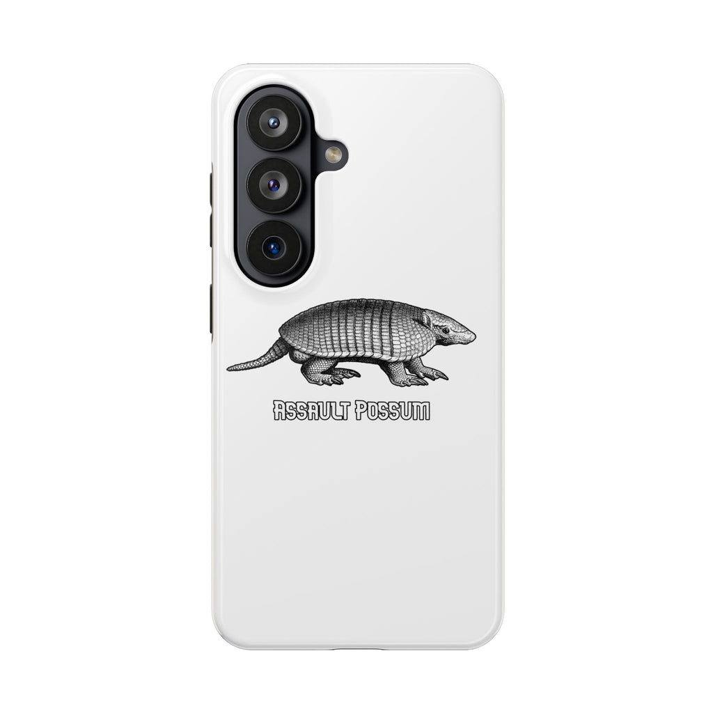 Tough Phone Case — "Assault Possum" Armadillo Graphic, Rugged Protective Phone Cover