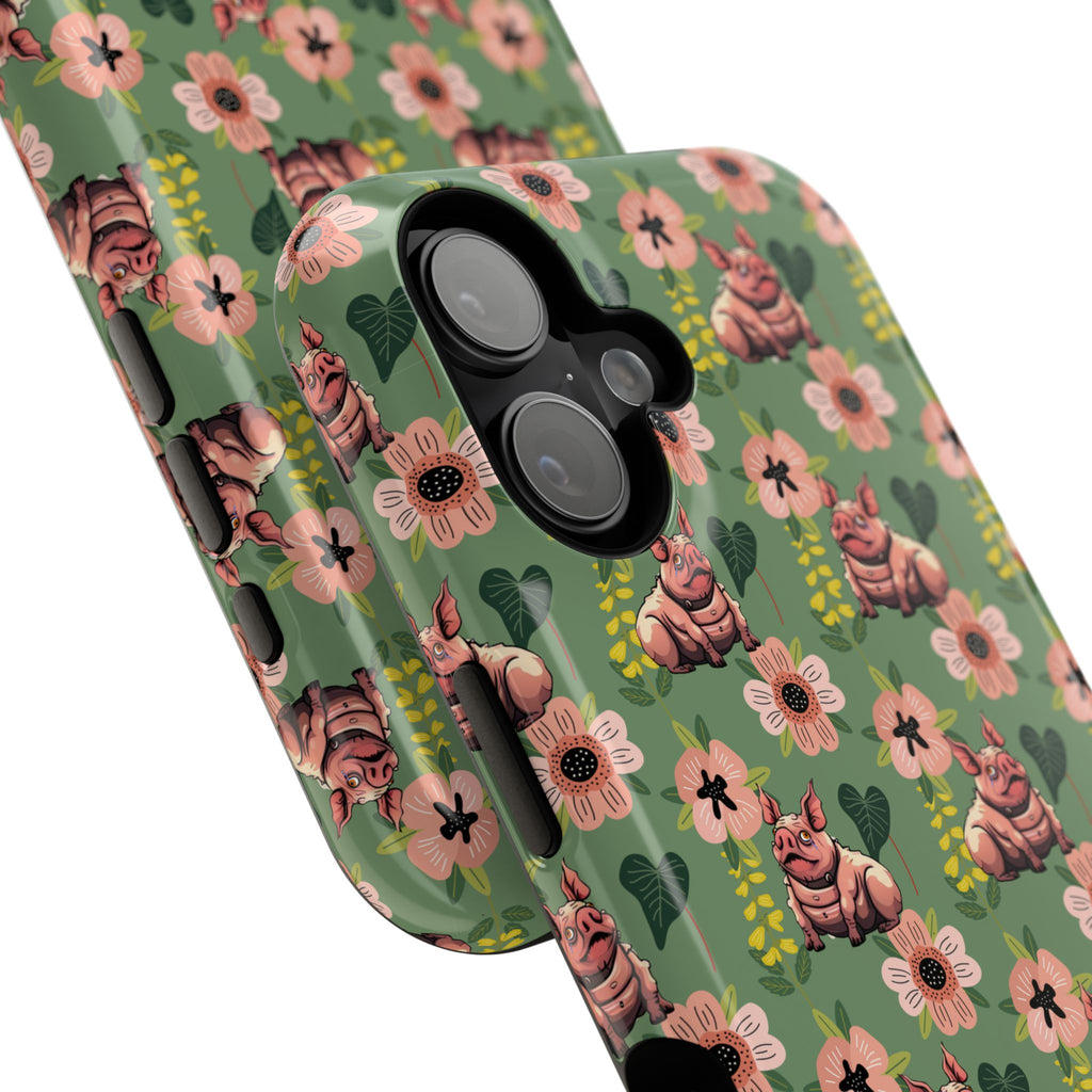 Floral Squonk Pattern Impact Phone Case — Protective iPhone Cover with Pink Flowers