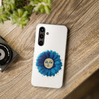 Tough Phone Case — Blue flower Face Protective Phone Cover