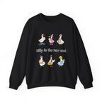 Silly Is The New Cool Sweatshirt — Cute Dancing Ducks Graphic Crewneck
