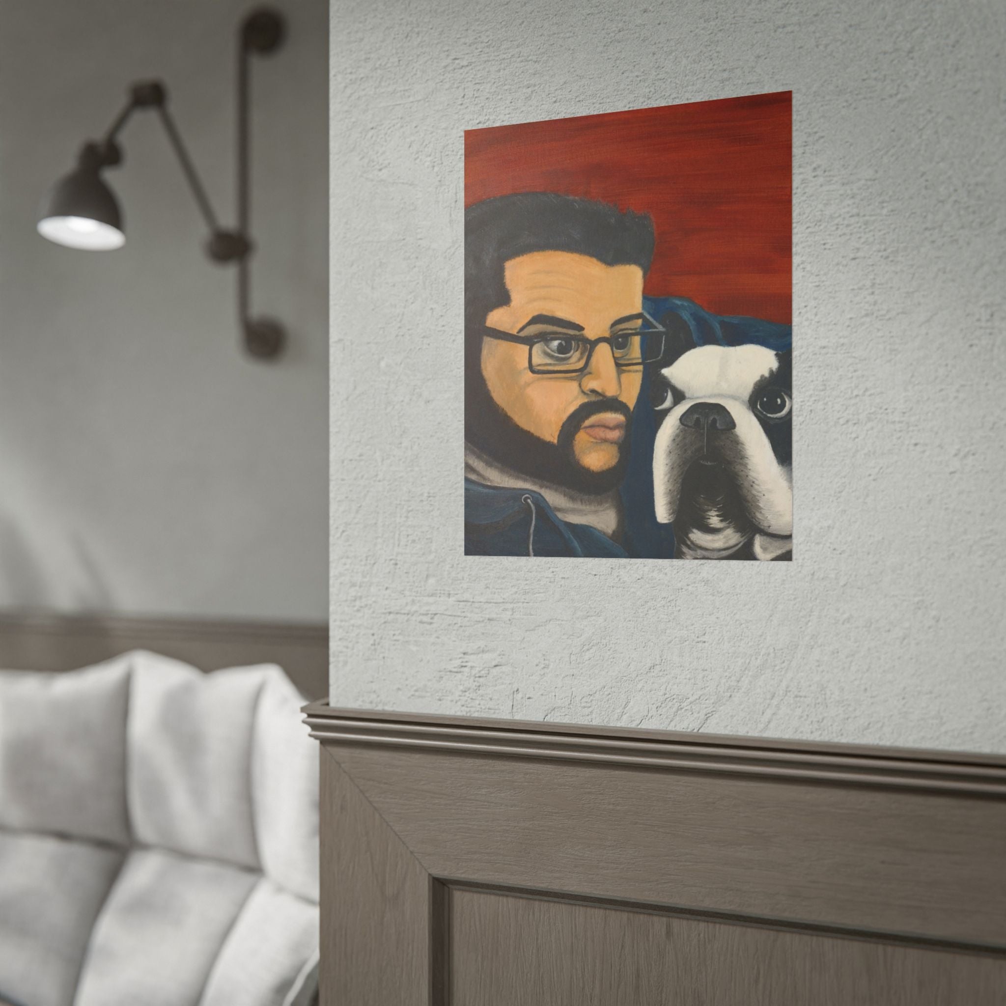 Rolled Poster — Boy and His Dog Portrait Art Print