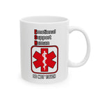 First Aid Coffee Mug — "Emotional Support Human-Do Not Touch" Emergency Medical Logo Ceramic Mug (11oz & 15oz)