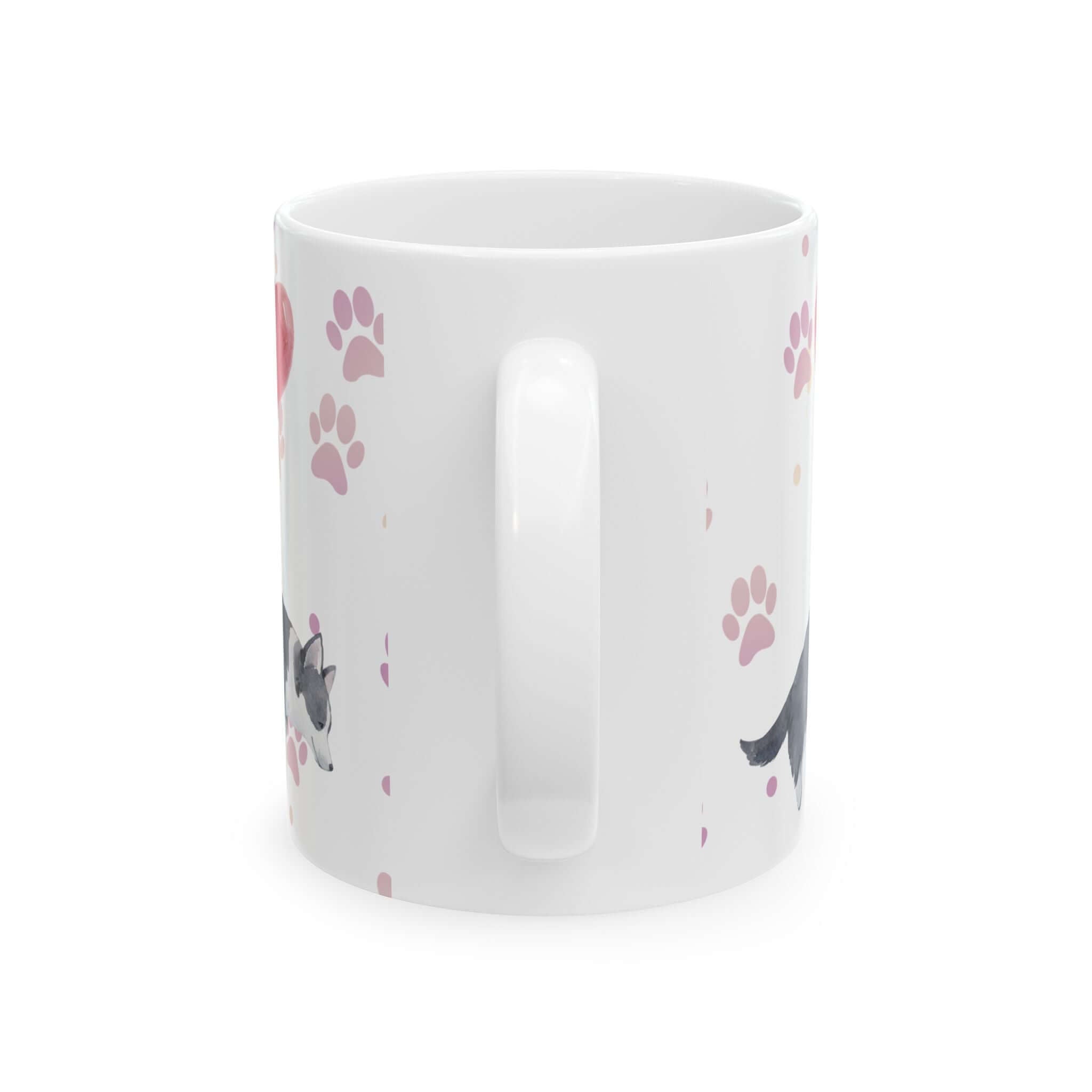 Corgi Balloon Paw Print Ceramic Coffee Cup (11oz, 15oz)