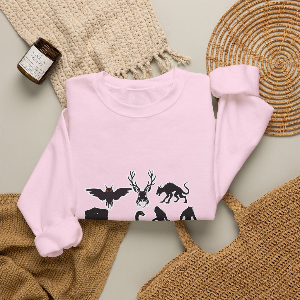 Crewneck Sweatshirt — "Emotionally Supported by Cryptids" Graphic
