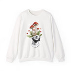 Mushroom Head Art Sweatshirt — Surreal Botanical Crewneck