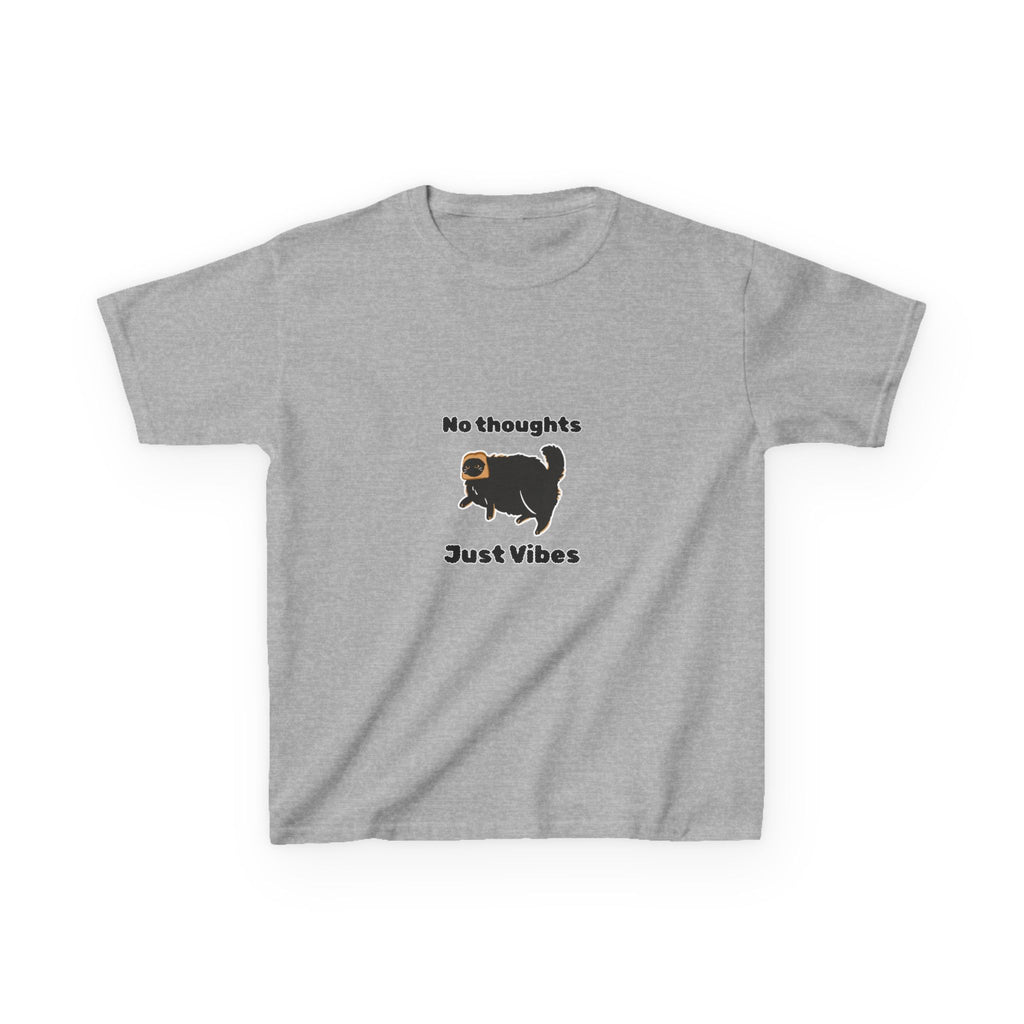 Youth 'No Thoughts Just Vibes' Cat Graphic Shirt