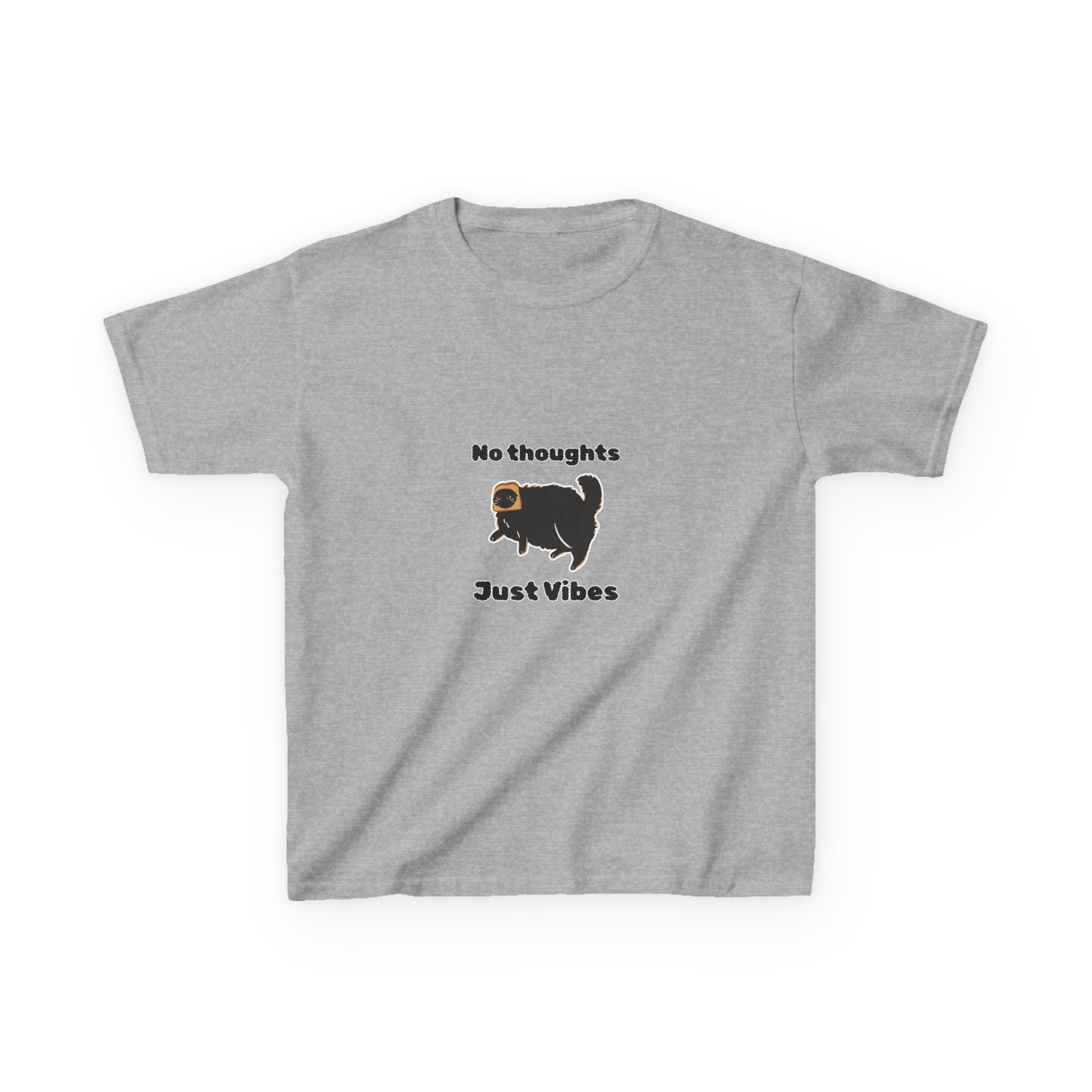 Youth 'No Thoughts Just Vibes' Cat Graphic Shirt