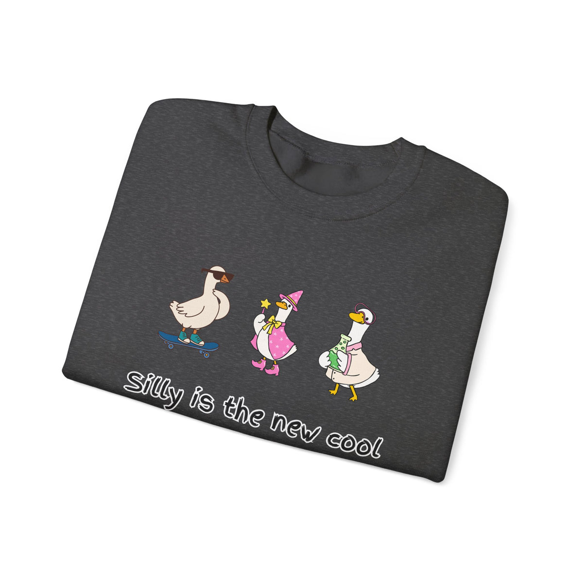 Silly Is The New Cool Sweatshirt — Cute Dancing Ducks Graphic Crewneck