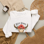 Crewneck Sweatshirt — Wild Hearts Wild Flowers Skull Floral Graphic