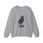 Crewneck Sweatshirt — Screaming Crow Graphic with "FUC AWF" Text