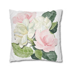 Peony Floral Garden Pillowcase — Pink & White Decorative Throw Pillowcase